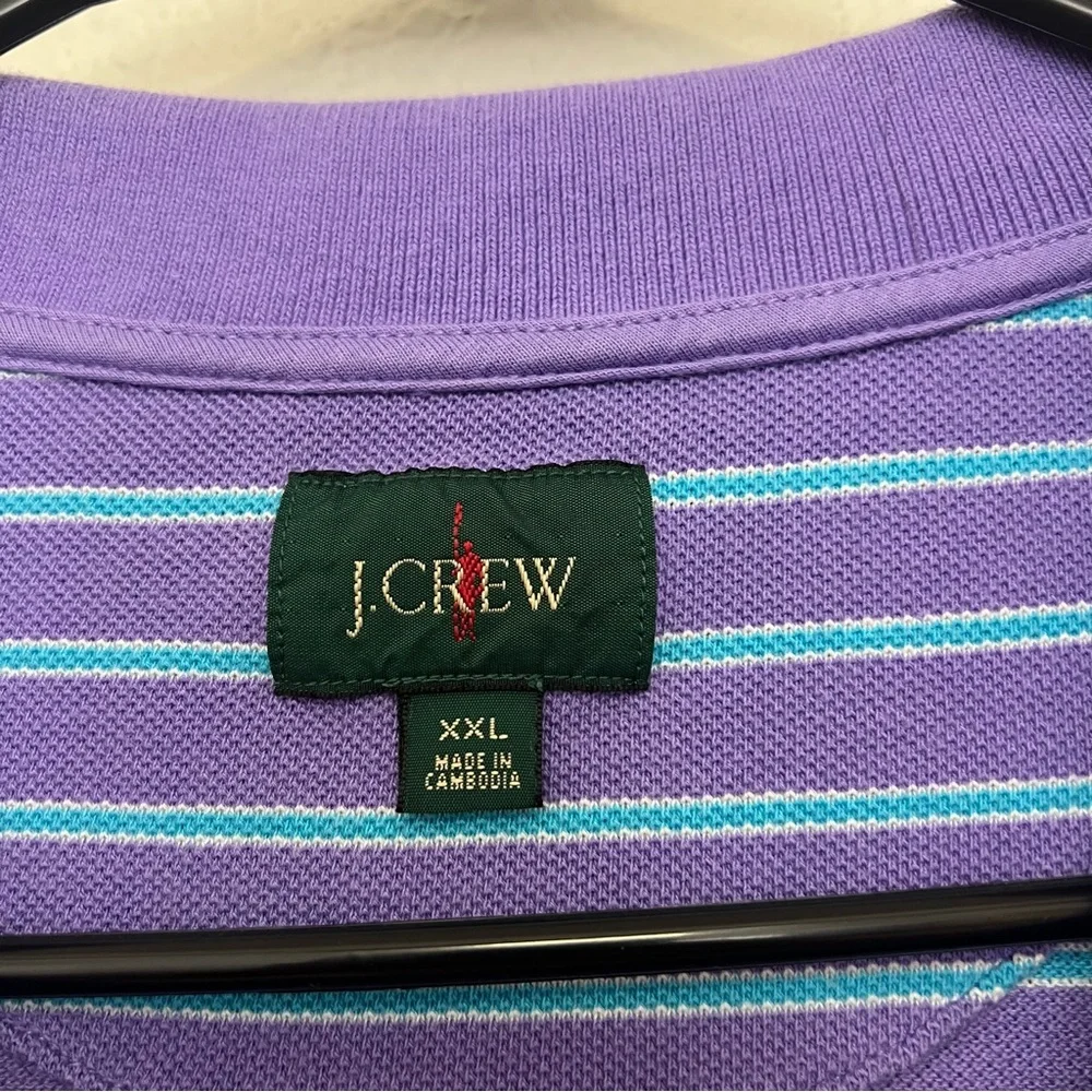 J. Crew Purple Striped Polo Collared 100% Cotton Shirt Men’s XXL
